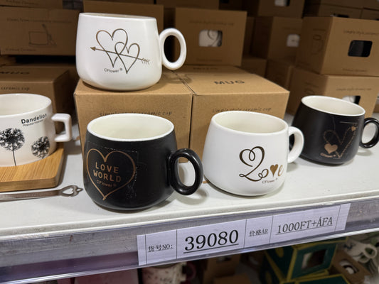 CFlower Love & Nature Coffee Cup Set with Wooden Saucer & Spoon 350ml - Model 39080