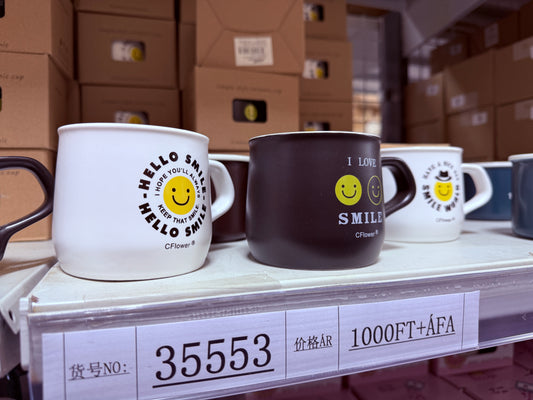CFlower HELLO SMILE Smiley Face Ceramic Mug Collection 400ml - Model 35553