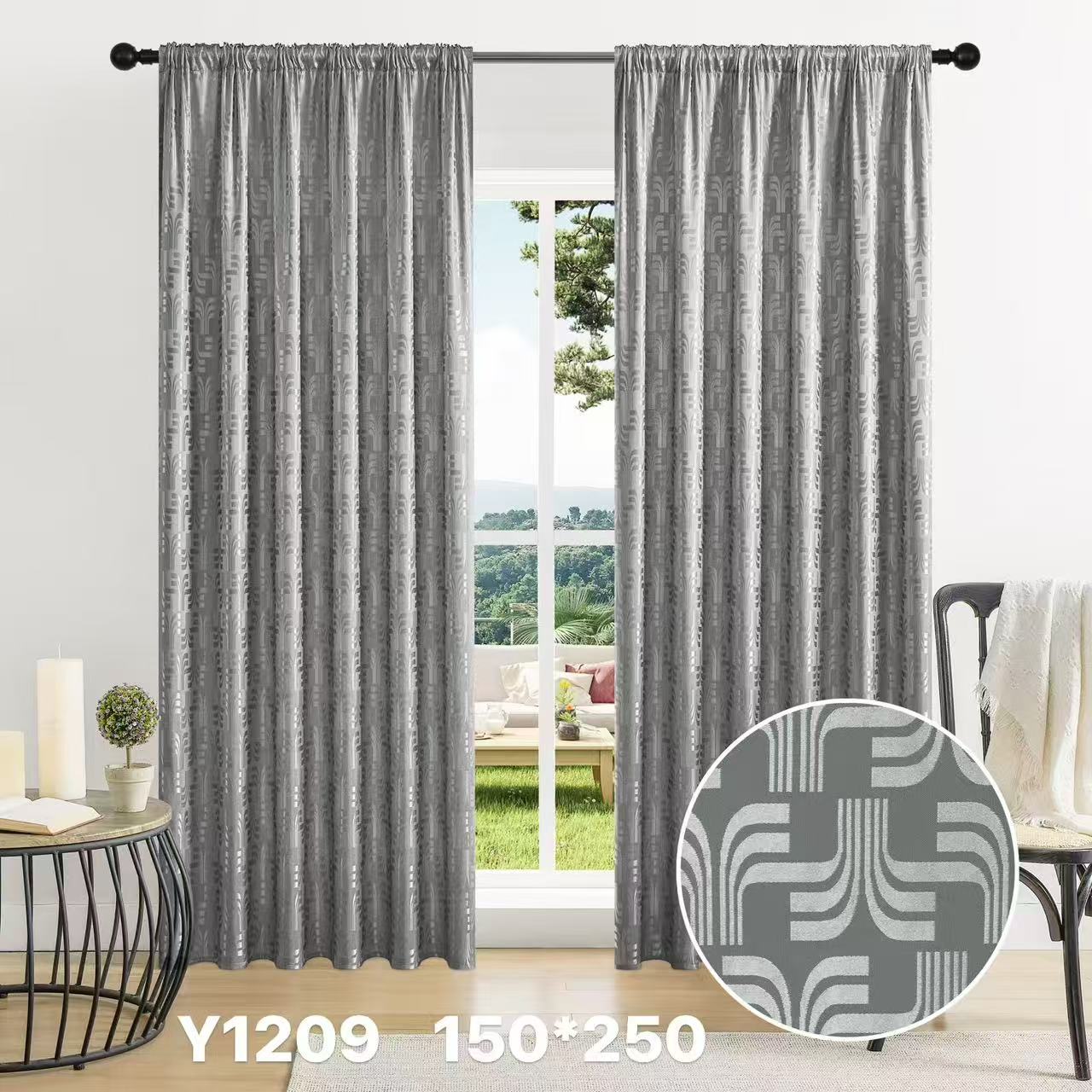 Blackout Curtain 150x250cm Modern Pattern