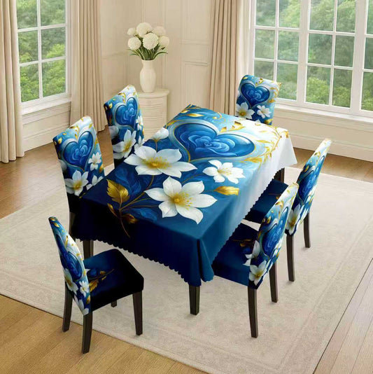 Dining Set 7-Piece with Floral Pattern