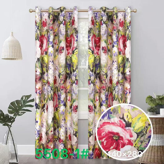 Floral Velvet Room Darkening Curtain 140x280cm – 6 Patterns | 5508 / 5509 / 7017 Series
