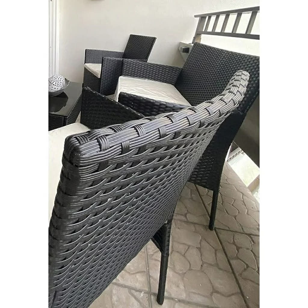 4-Piece Rattan Patio Furniture Set with Cushions